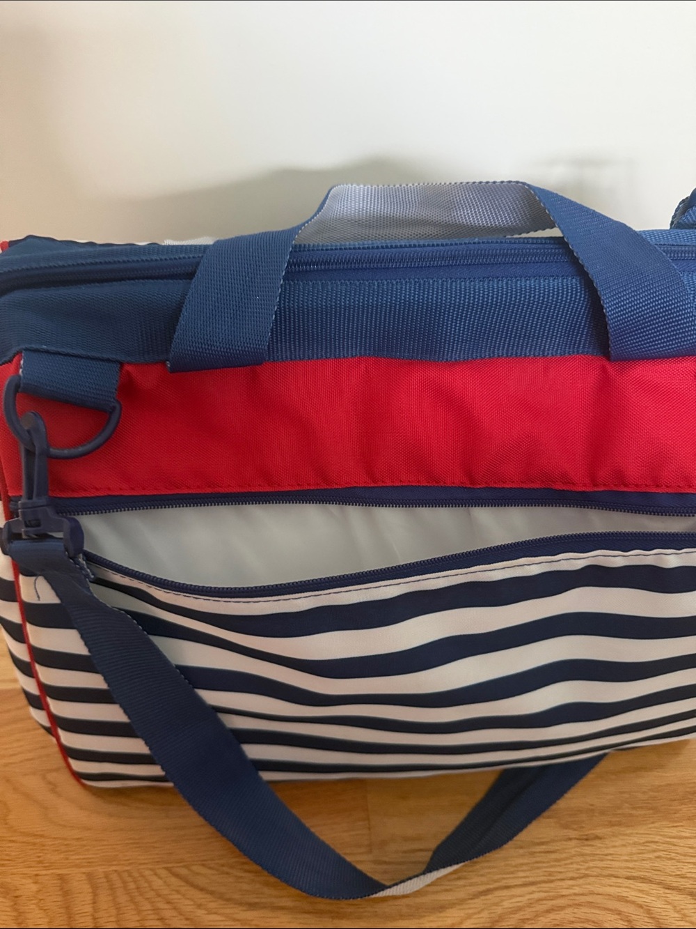 Arctic Zone 40 Can Picnic Cooler Insulated Tote Bag Navy Stripe - Picture 3 of 10